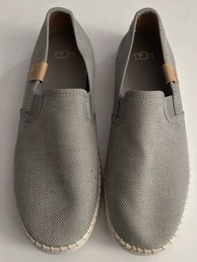 UGG Woman Light Grey Canvas Slip-On Loafers